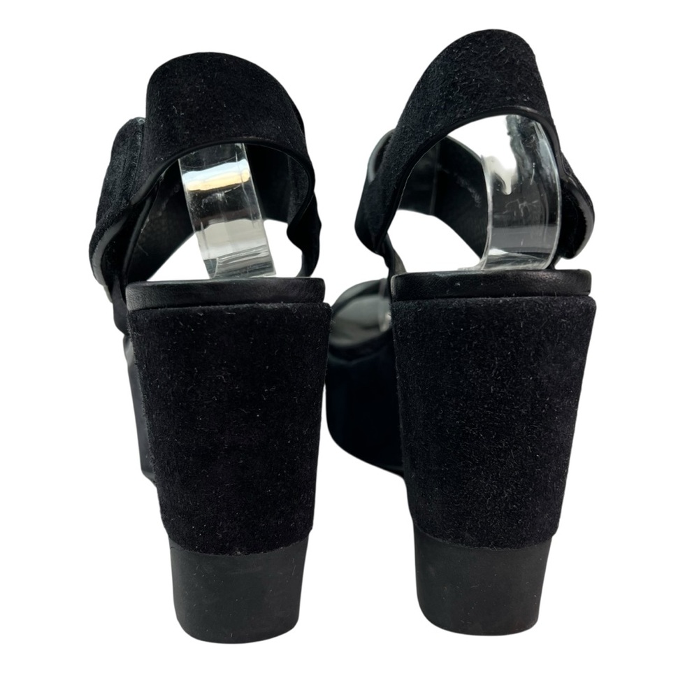 Pedro Garcia Desi Black Castoro Suede Leather Platform Wedge Sandals - Picture 6 of 8